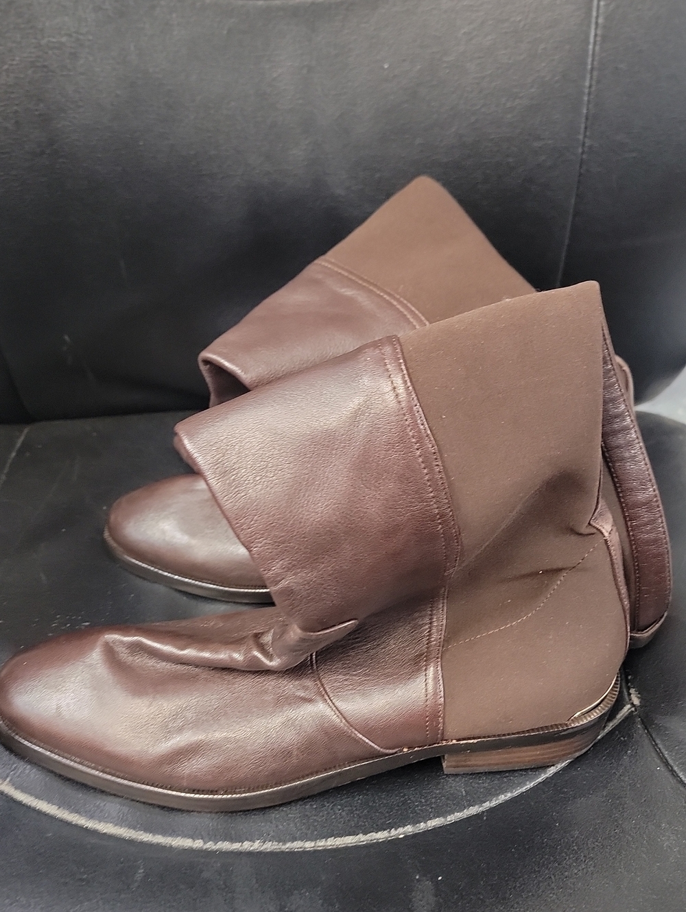 Coach Fold-Over Ankle Boots in Dark Brown